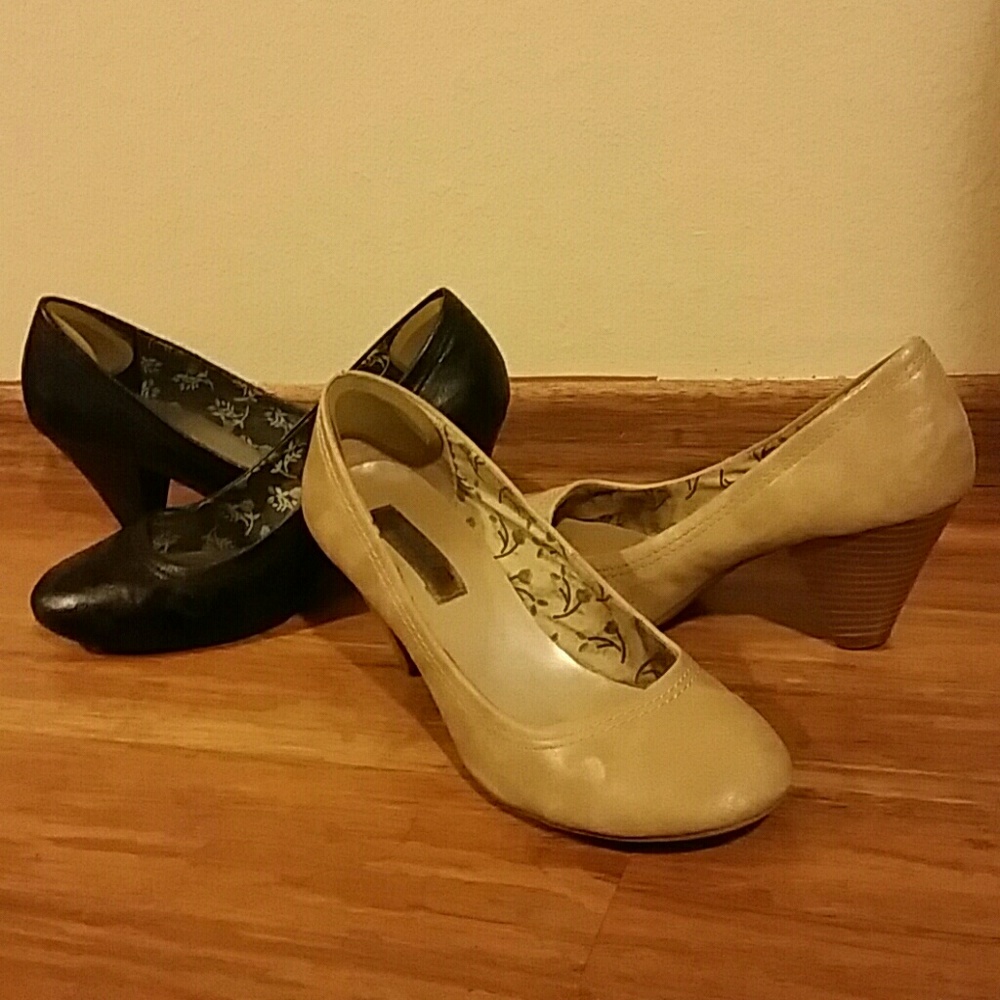 Two pairs of kitten heels